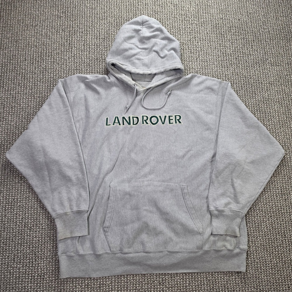 Land Rover Champion Hoodie Mens XL Premium Reverse Weave Logo Gray Sweatshirt